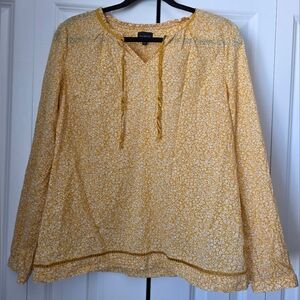 Talbots 100% Cotton Yellow Blouse